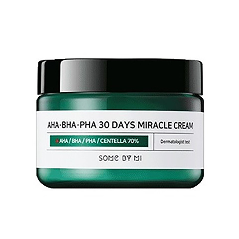 Some by mi AHA/BHA/PHA miracle cream, Крем с тремя видами кислоты для чувствительной кожи, 50 гр