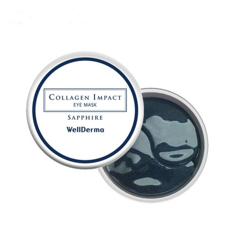 WellDerma Collagen Impact sapphire EyE Mask, Сапфировые патчи с морским коллагеном, 60 шт