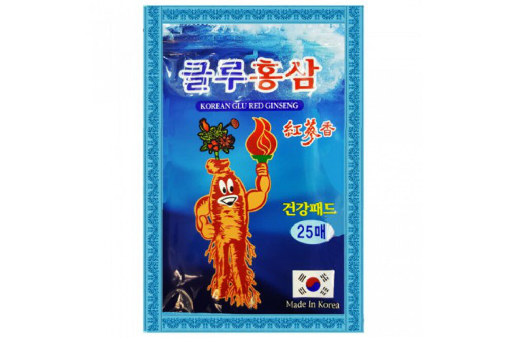 Корейский пластырь с  красным женьшенем (синяя упаковка), 25 шт