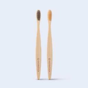 Aromatica Bamboo Toothbrush Duo, Набор органических зубных щеток, 2 шт