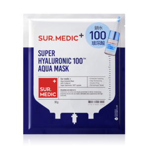 Sur. Medic+ super hyaluronic 100 aqua mask, Ультра-увлажняющая маска с гиалуроновой кислотой, 1 шт