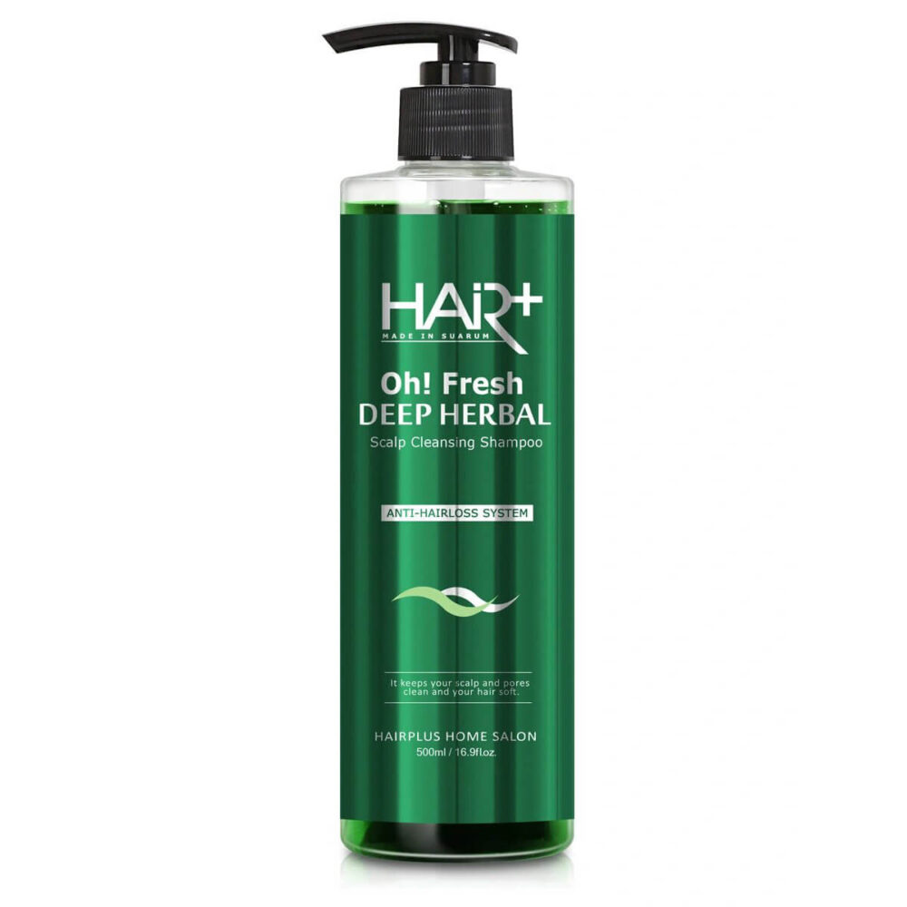 Hair Plus Oh! Fresh Deep Herbal Shampoo, Освежающий шампунь с экстрактами трав, 500 мл