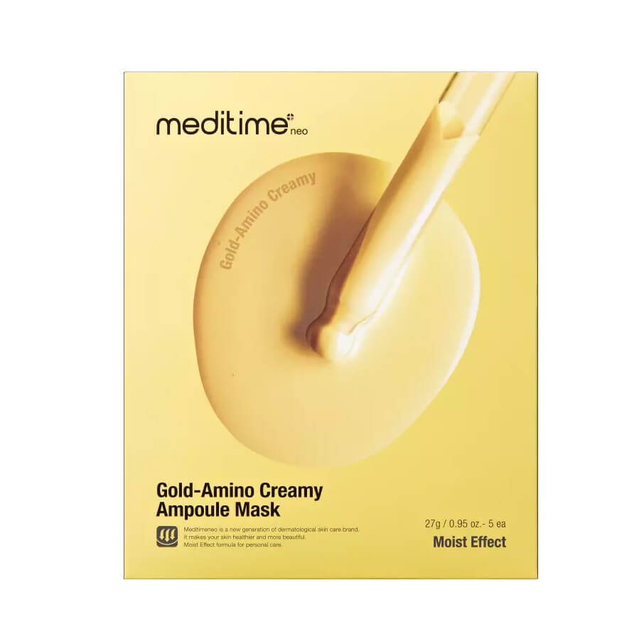 Meditime Gold Amino Creamy Ampoule Mask, Тканевая маска золото/аминокислоты, 1 шт