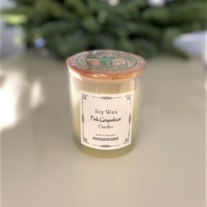 Свеча из соевого воска с крышкой «Розовый грейпфрут»