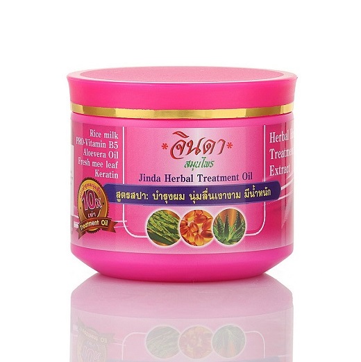 Jinda Herbal Treatment Oil, Маска для волос против выпадения (Розовая), 400 гр