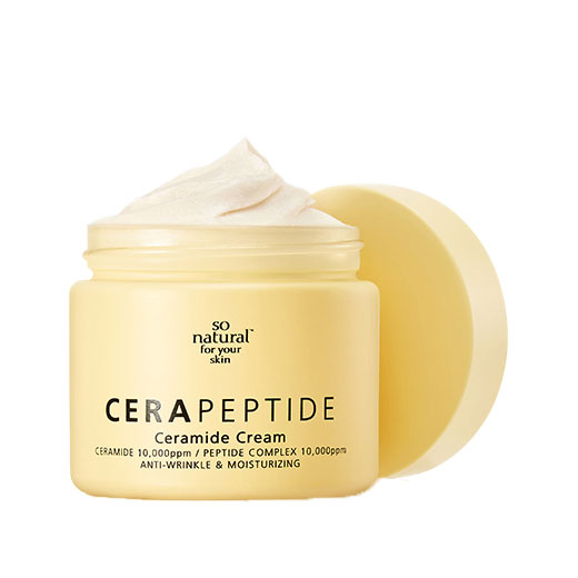 So Natural Cera Peptide Cream, Омолаживающий крем с пептидами и керамидами, 70 мл