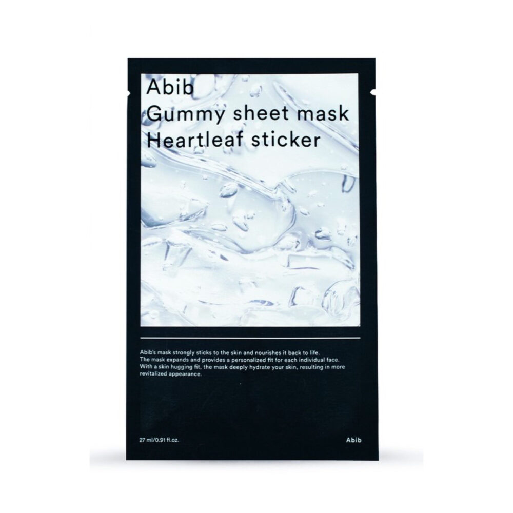 Abib Gummy Sheet Mask Heartleaf Sticker, Успокаивающая тканевая маска, 1 шт