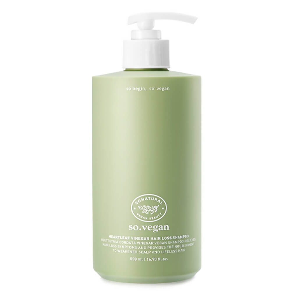 So Natural So Vegan Heartleaf Vinegar Hair Loss Shampoo, Укрепляющий веганский шампунь, 500 мл