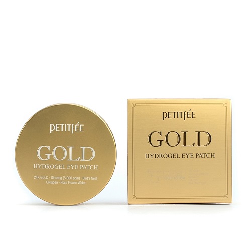 Petitfee Gold Hydrogel Eye Patch, Гидрогелевые патчи для век с женьшенем и коллагеном, 60 шт