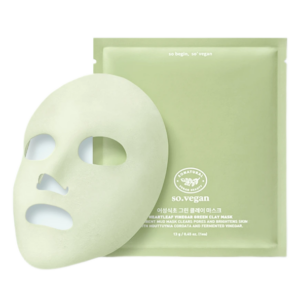 So natural Vinegar Green Clay Heartleaf Mask, Освежающая маска с зелёной глиной, 1 шт
